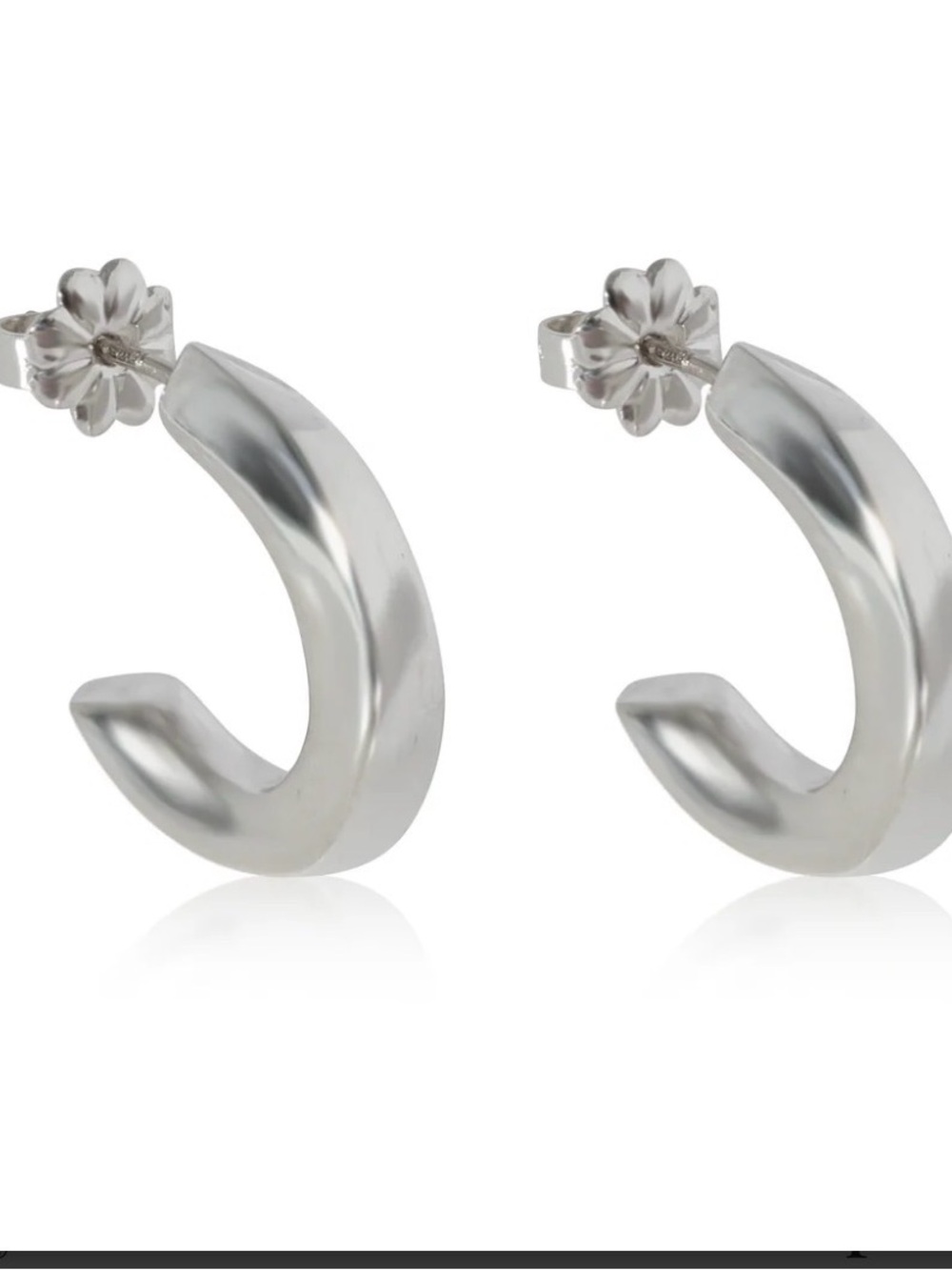 Tiffany & Co. Sterling Silver Curve Pierced Hoop Earrings